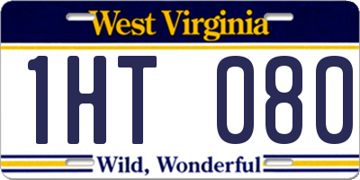 WV license plate 1HT080