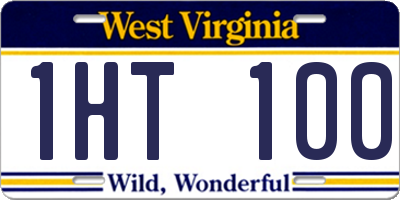WV license plate 1HT100