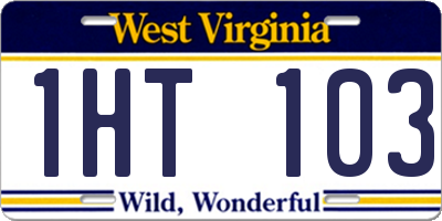 WV license plate 1HT103