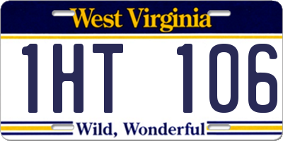 WV license plate 1HT106