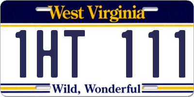 WV license plate 1HT111