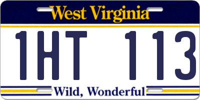 WV license plate 1HT113