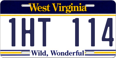 WV license plate 1HT114