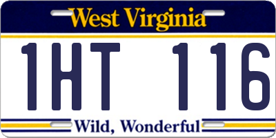 WV license plate 1HT116