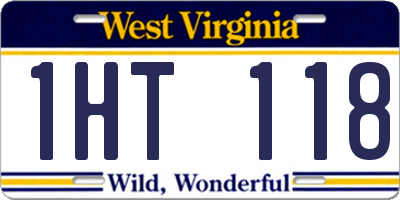 WV license plate 1HT118