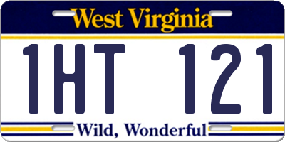WV license plate 1HT121