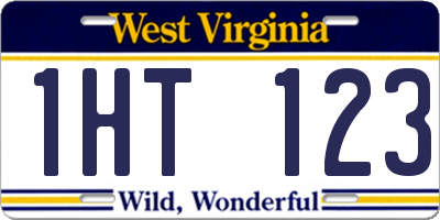 WV license plate 1HT123