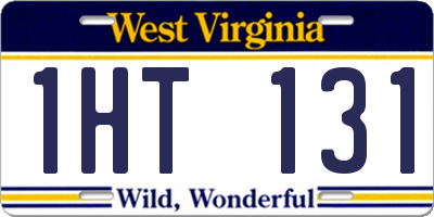 WV license plate 1HT131