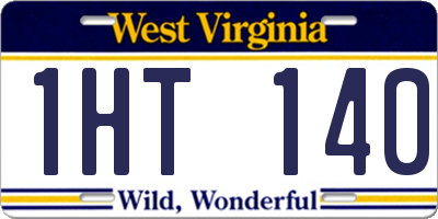 WV license plate 1HT140