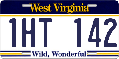WV license plate 1HT142