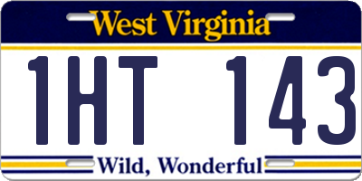 WV license plate 1HT143