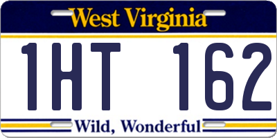 WV license plate 1HT162