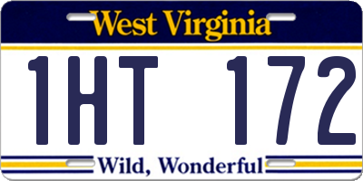 WV license plate 1HT172