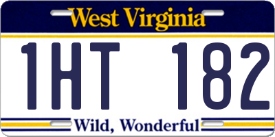 WV license plate 1HT182