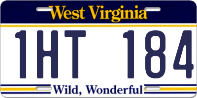 WV license plate 1HT184
