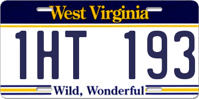 WV license plate 1HT193