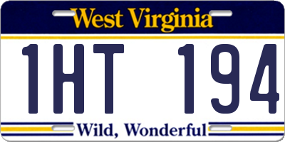 WV license plate 1HT194