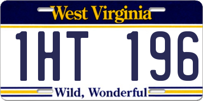 WV license plate 1HT196