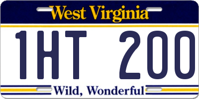 WV license plate 1HT200