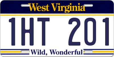 WV license plate 1HT201