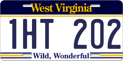 WV license plate 1HT202