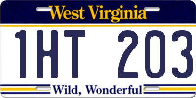 WV license plate 1HT203