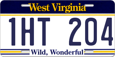 WV license plate 1HT204