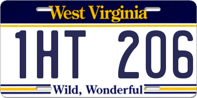 WV license plate 1HT206