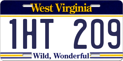 WV license plate 1HT209