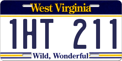 WV license plate 1HT211