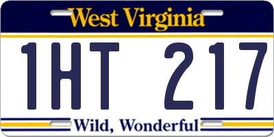 WV license plate 1HT217