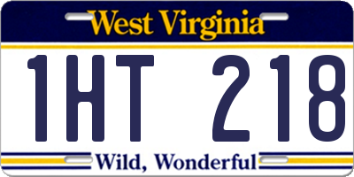 WV license plate 1HT218