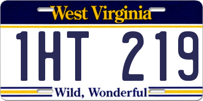 WV license plate 1HT219