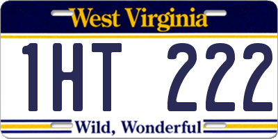 WV license plate 1HT222