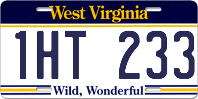 WV license plate 1HT233