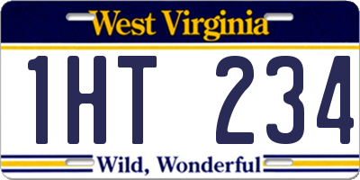 WV license plate 1HT234