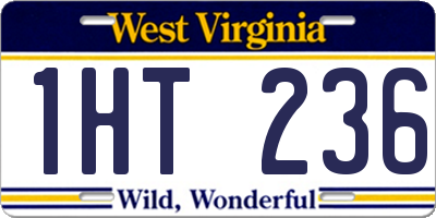 WV license plate 1HT236