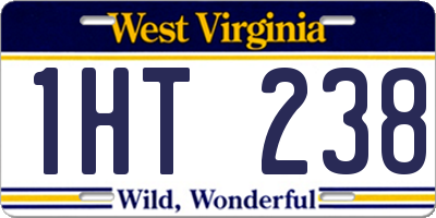 WV license plate 1HT238