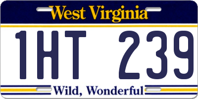 WV license plate 1HT239