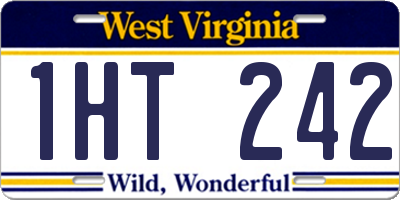 WV license plate 1HT242
