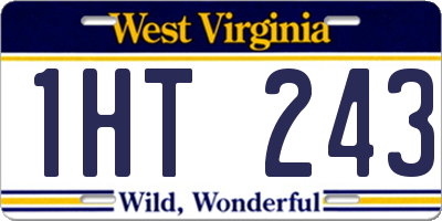 WV license plate 1HT243