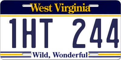 WV license plate 1HT244