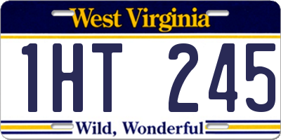 WV license plate 1HT245
