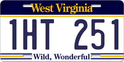 WV license plate 1HT251