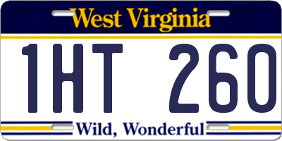 WV license plate 1HT260