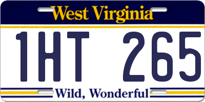 WV license plate 1HT265