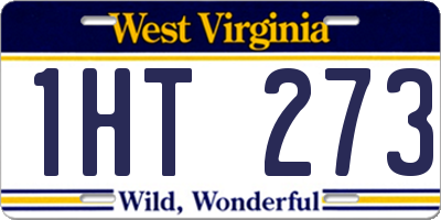 WV license plate 1HT273