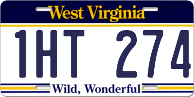 WV license plate 1HT274