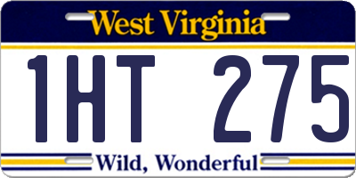 WV license plate 1HT275