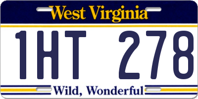 WV license plate 1HT278